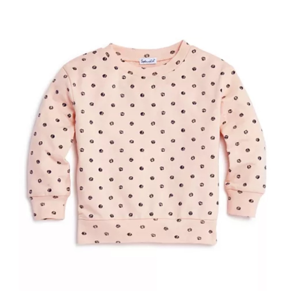 Splendid Girls’ Long Sleeve Polka Dot Pullover Top Pink 5-6